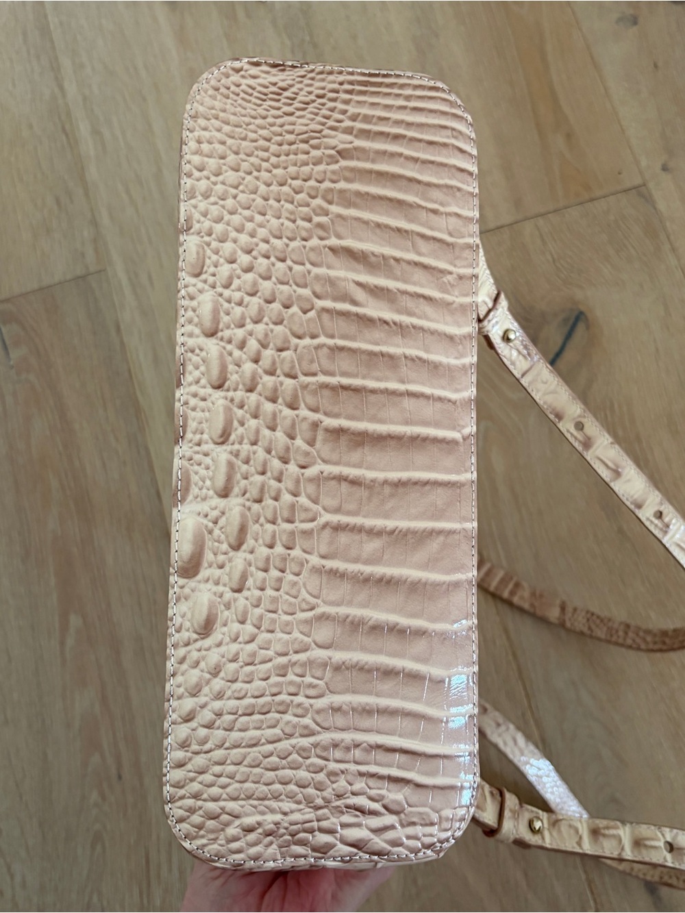 Brahmin Melbourne Mini Backpack Blush Pink Croc Embossed Leather Gold NWOT - Picture 11 of 14